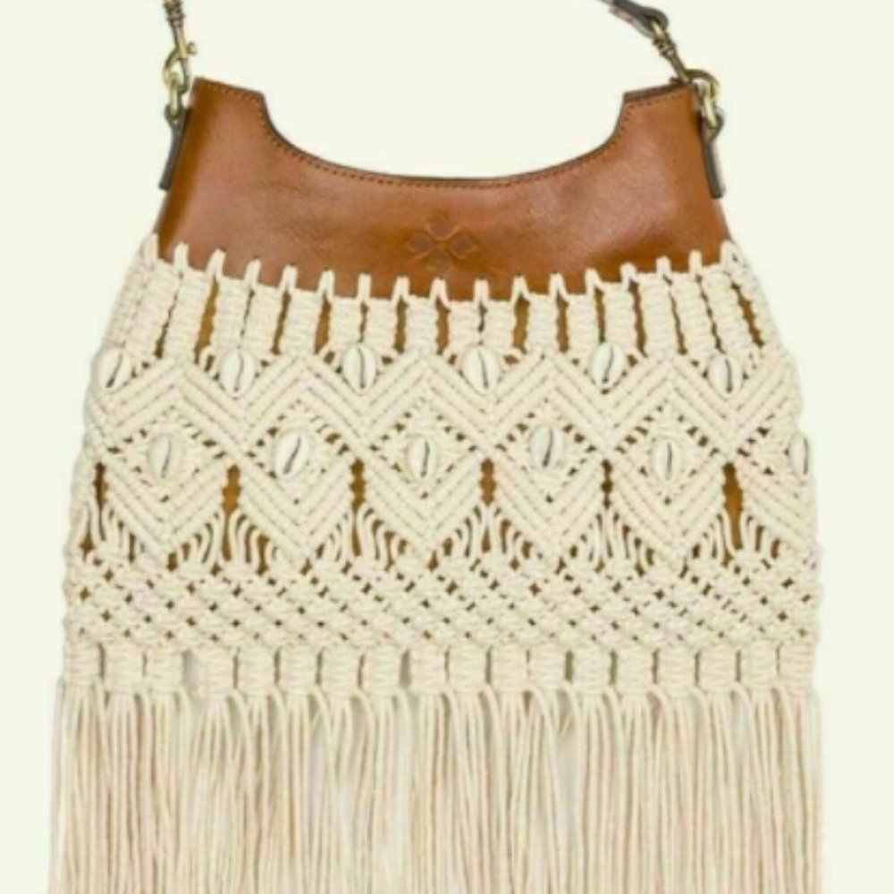 Patricia Nash Fringe Boho Leather Crossbody Bag